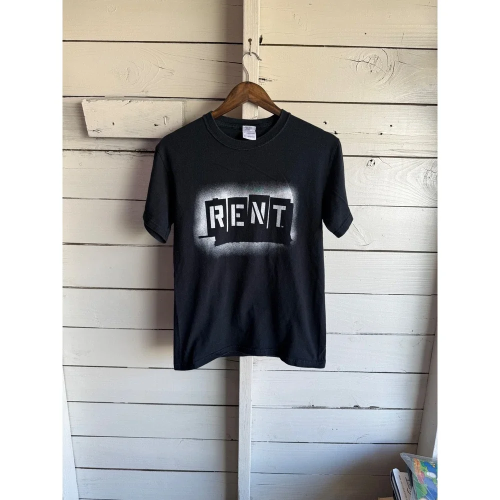 Rent The Musical Broadway Graphic T-Shirt Black Gildan Ultra Cotton Mens Small